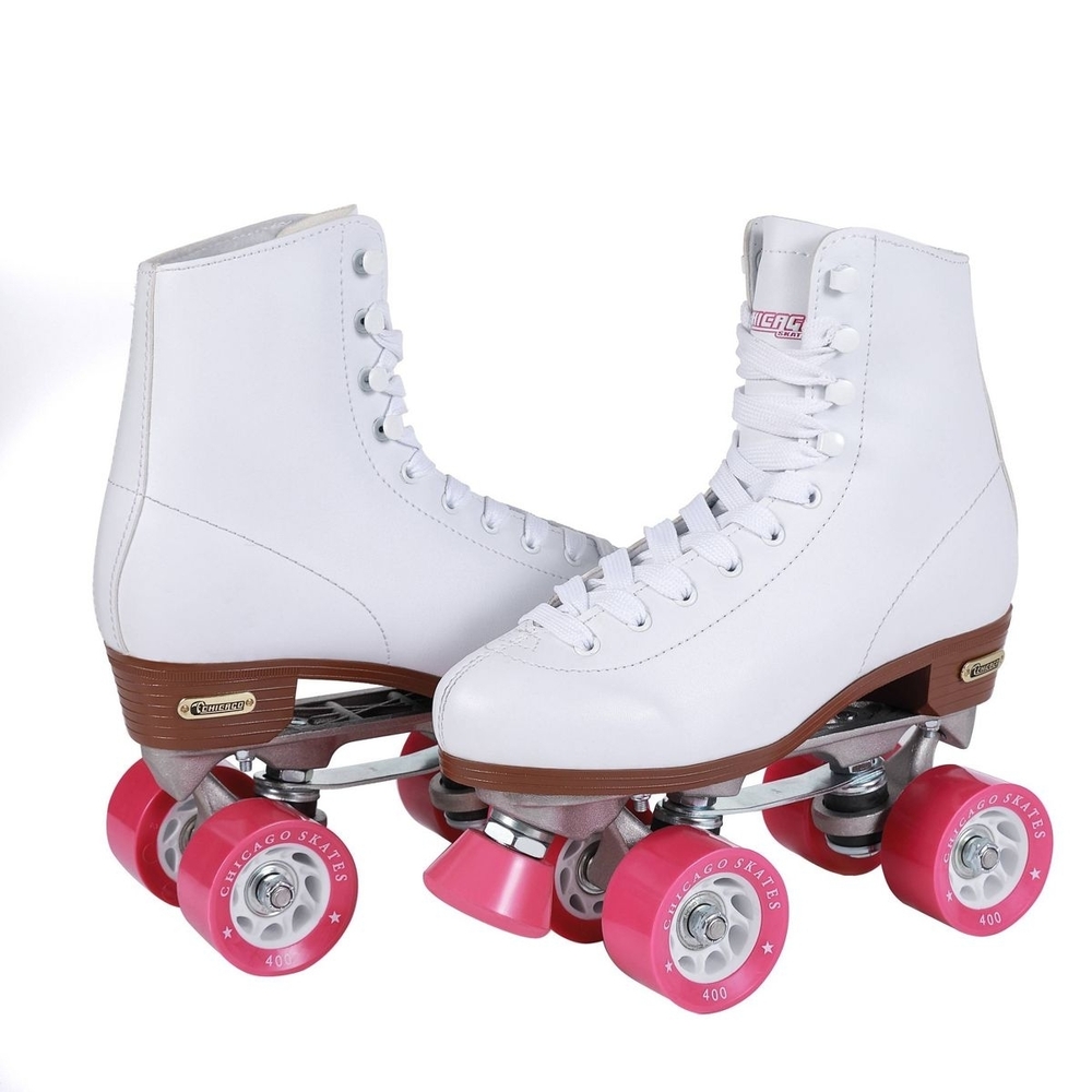 Chicago Women's White and Pink Roller Skates